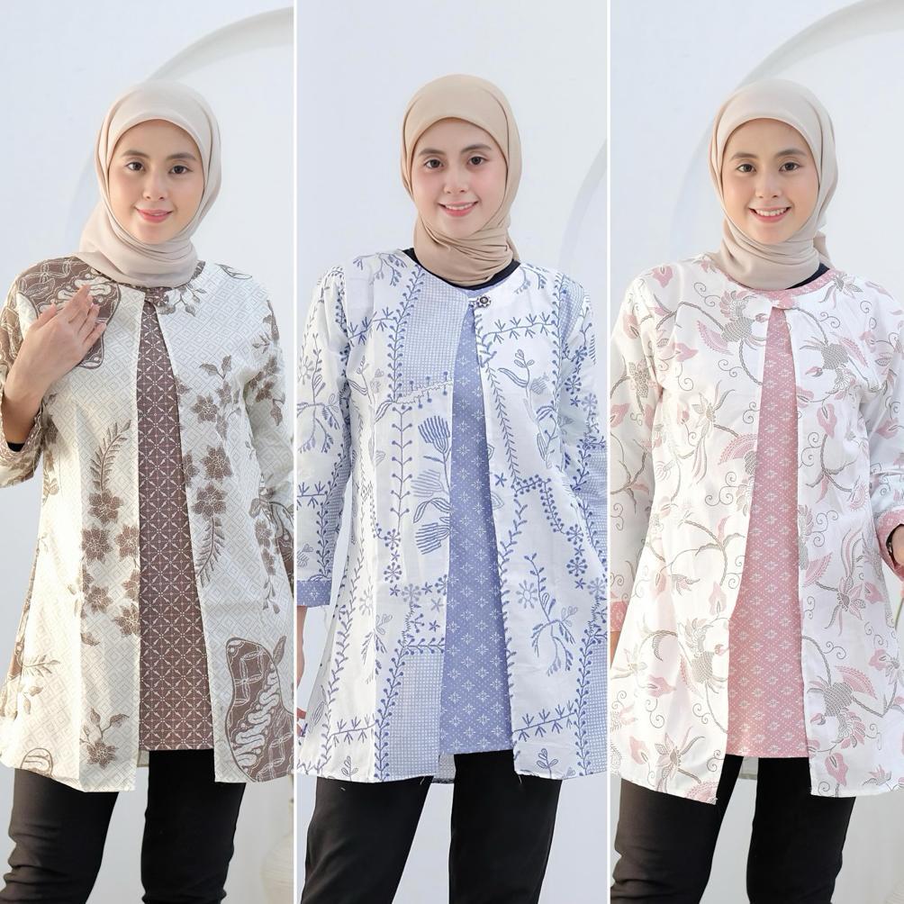 BEST SALE TUNIK BATIK BOLERO LENGAN PANJANG ATASAN BATIK WANITA BOLERO TERBARU