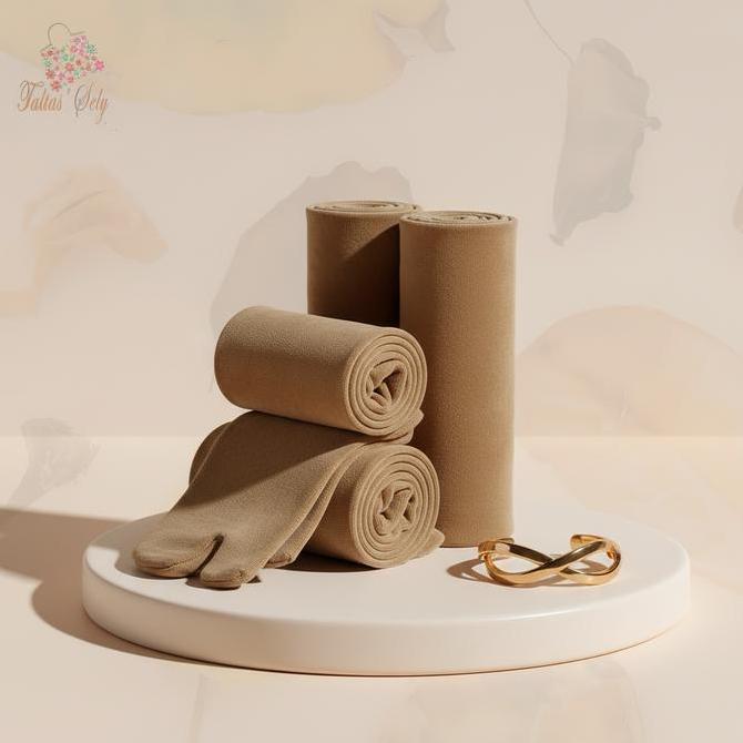 DI143 - Stoking Jempol Wanita Dua Jari Selutut Kaos Kaki Stoking Panjang Warna Kulit