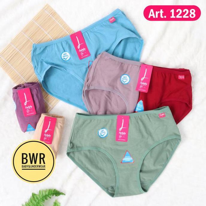 DR248 >> CD Lydyly 1228 Anti Bakteri Isi 6 dan 3 Pcs Celana Dalam Lydyly LD1228 Wanita Karet Kecil L