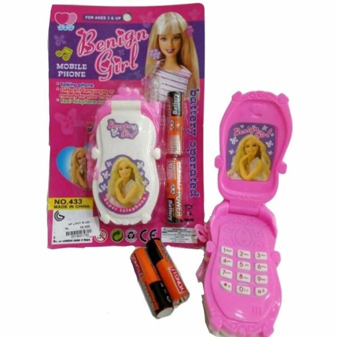 Mainan anak telpon Barbie mainan anak hp lipat Barbie mainan smarthpon