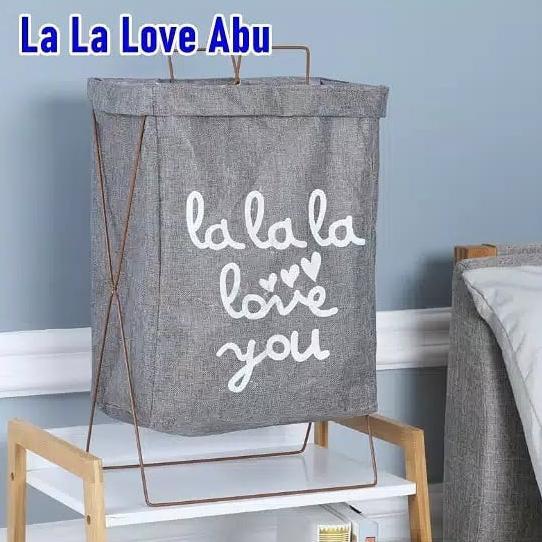 LAUNDRY BAG KERANJANG CUCIAN BAJU PAKAIAN KOTOR LIPAT RANGKA BESI