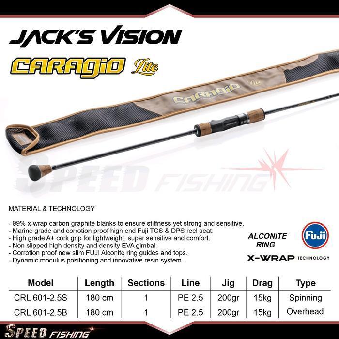 (Diskon) Joran Jack'S Vision Caragio Lite Jigging Rod Pancing Laut Ikan Jig Bestseller