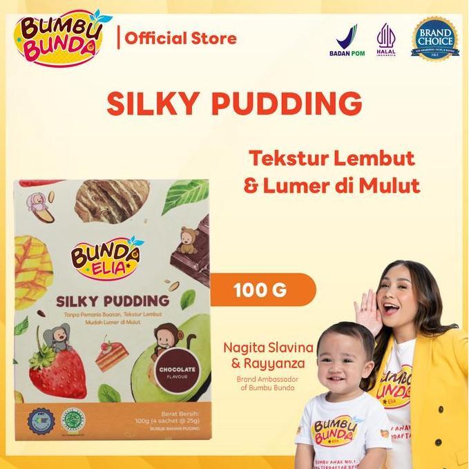 Winwin- Bumbu Bunda Silky Pudding Strawberry / Coklat / Plain / Redvelvet 100Gr (Isi 4) -Cemilan Mpa