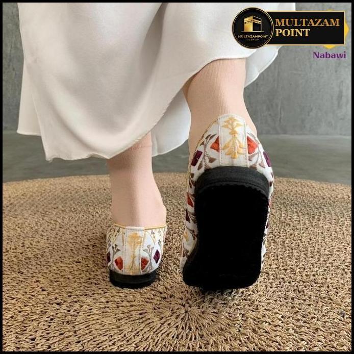 Sepatu Putih Bordir Warna Model Flatshoes Sepatu Wanita Perlengkapan Haji dan Umroh