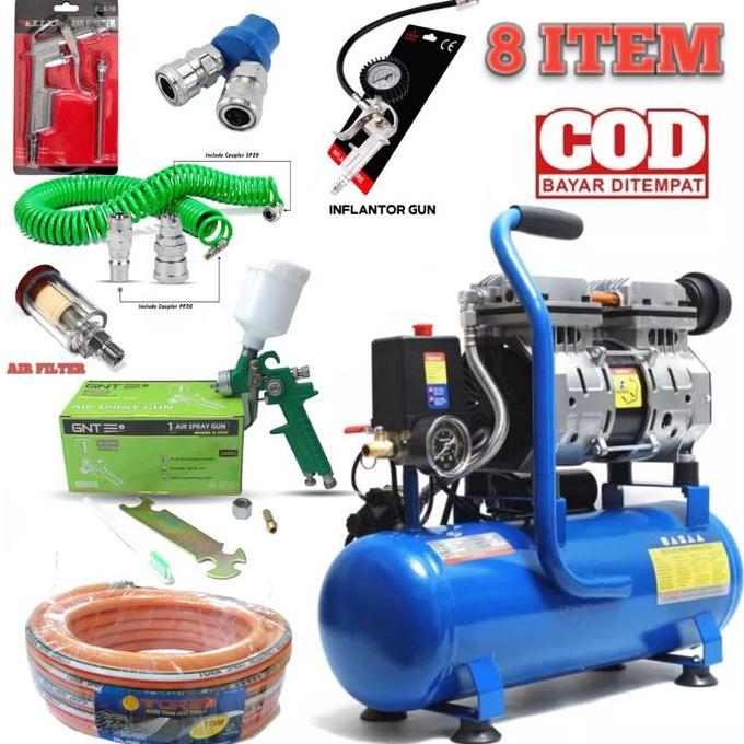 Terlaris Paket Kompresor Angin Listrik Air Compressor 1 Hp 9L Bisa Untuk Cat