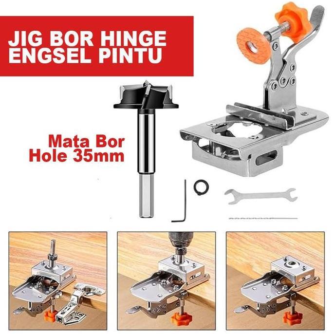 35mm Penanda Mata Bor Engsel Sendok Set Presisi Jig Pemasangan Lubang  Hinge Hole Drill Bor Engsel S