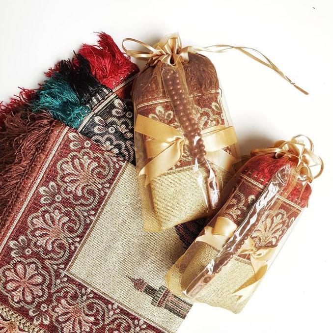 Miliki Sajadah Turki Dewasa + Yasin Hard Cover + Tasbih Kayu + Tas Tile Serut