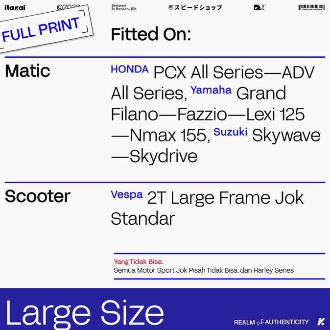 iTakai Sarung Jok THE ALIEN - Cover Jok Motor Motif Premium / Anti Air / Anti Cakar Kucing