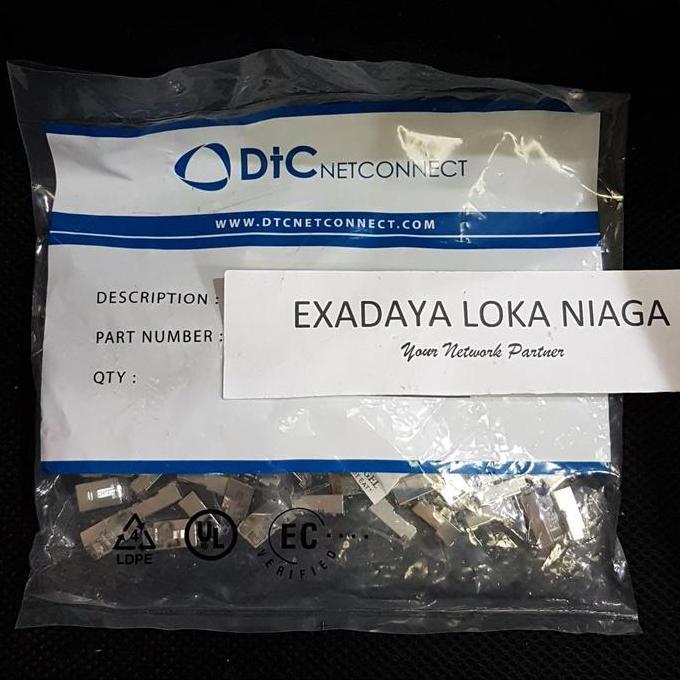 Dtc Connector Rj45 Cat.6 / Konektor Stp Cat6 Shielded 100Pcs Kode 954