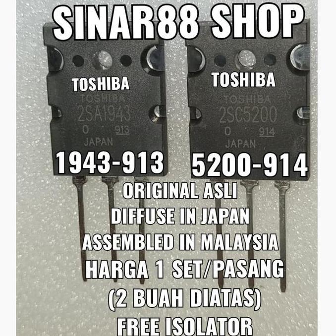 Singover- Lot913/914 Lot 913/914 Tr Toshiba 2Sa1943 2Sc5200 Asli Transistor 2Sa 2Sc Final Original