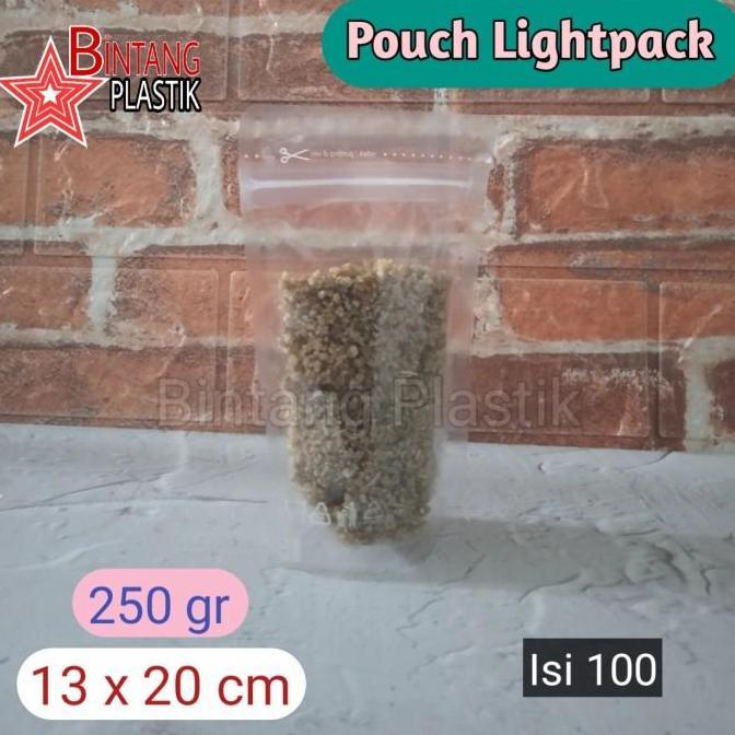 Standing Pouch LIGHTPACK 250gram 13x20 cm Plastik Klip Bening isi 100