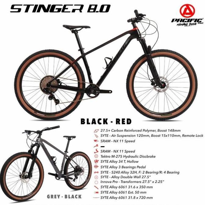 Terlaris Sepeda Gunung 27.5"Mtb Pacific Stinger 8.0 Carbon Sram 11 Speed