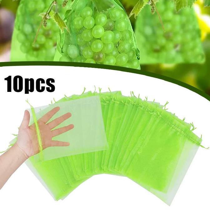 NDA 10PCS Fruit Cover Jaring Net Bungkus Buah Kantong Jaring Pembungkus Buah