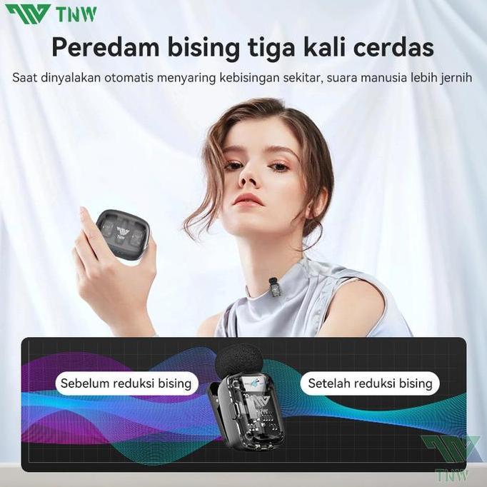 Singover- Tnw X23M Wireless Microphone Ultra-Mini Mic Mikrofon Hp Dengan Ai Voice Changer Untuk Vide