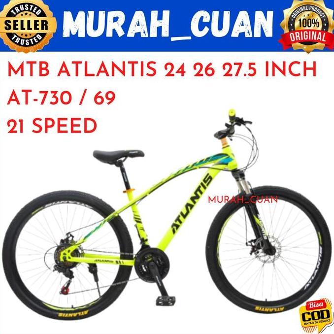 Terlaris Sepeda Gunung 24 26 27.5 Inch Mtb Atlantis At-730 At-69 21 Speed
