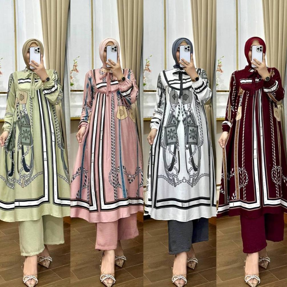 Discount Oneset Kayla - Oneset Inara - Setelan Tunik Susun Rayon Premium Jumbo