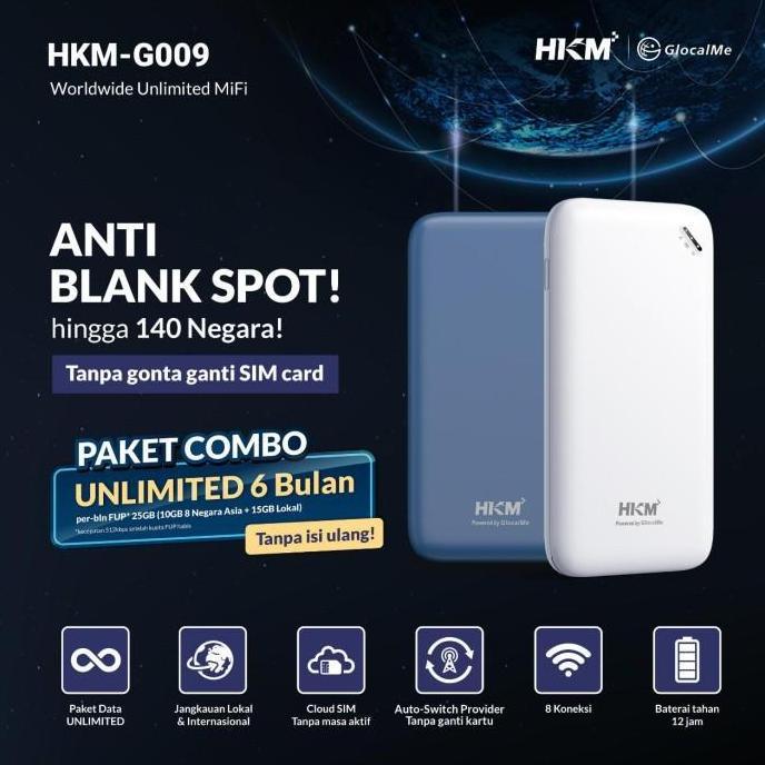BEBAS ONGKIR - MIFI ROUTER HKM G008 SPEED 4G LTE BUNDLING XL GO IZI (UNLOCK)