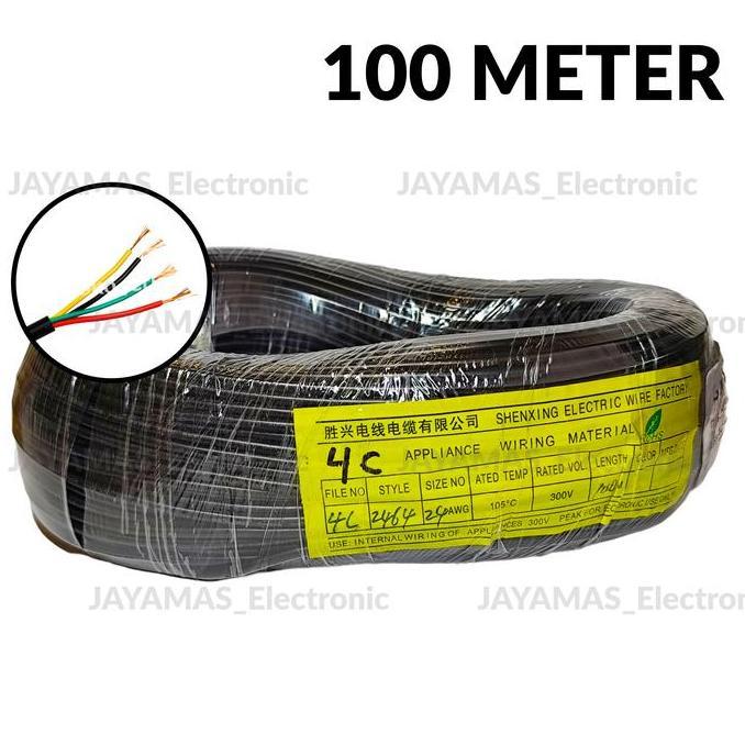 Kabel 4 Jalur Awg 24 + Selongsong / Kabel 4C / Kabel Bulat 4 Warna