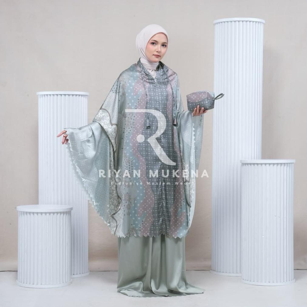 Mukena Traveling Armania Silky Syakila Dewasa Jumbo 2In 1 Luser Cut Mini Poch | By Riyan Mukena