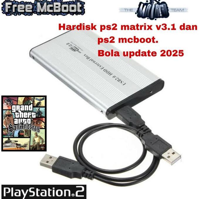 DS358 >> Hardisk 160gb + mc boot ps2 full game bola terbaru storage