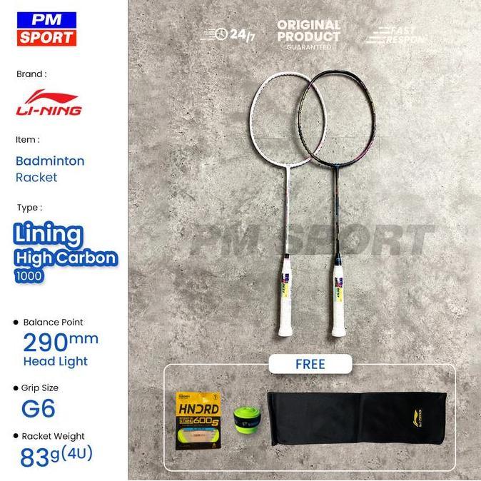 TERMURAH - Raket Badminton / Bulutangkis Lining High Carbon 1000 Original