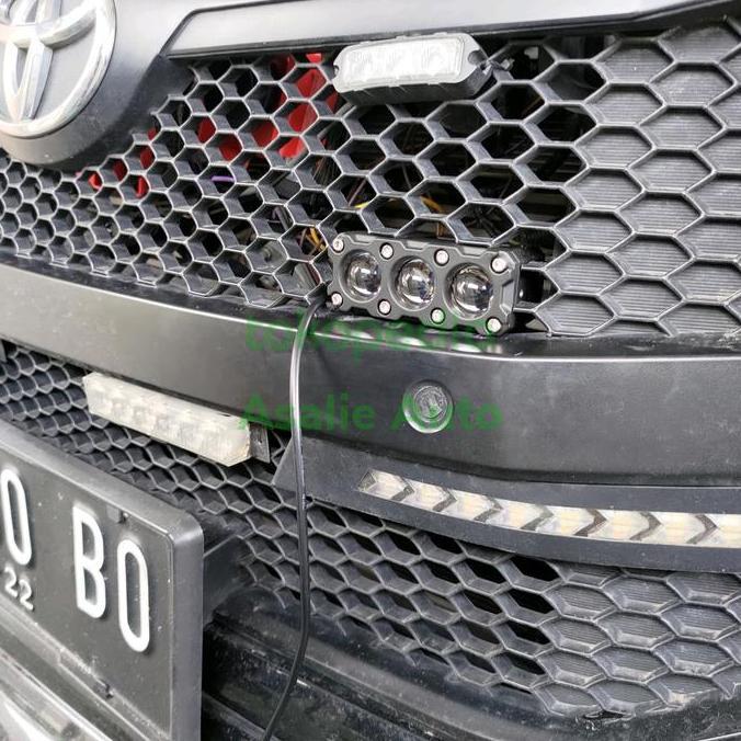 Promo Led mini projie 3 mata lampu tembak mini projector 3 lens Kuning Putih Diskon