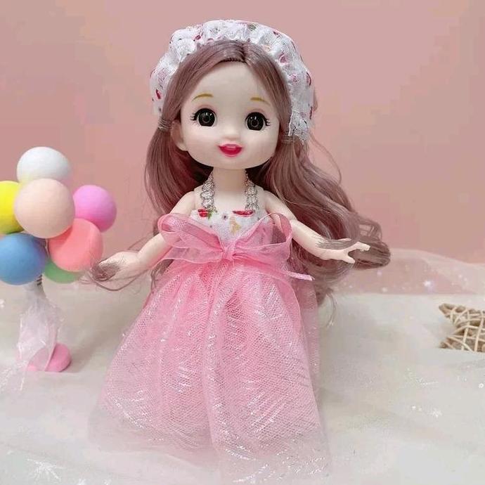 Ssadewaportugal - March Boneka Bjd Cantik Tertawa 17Cm Rambut Super Panjang Full Aksesoris Mewah Sen