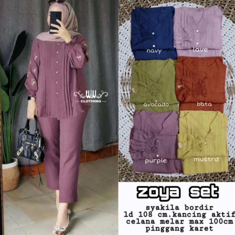 Bergaransi Zoya Ld 110 & Xxl Ld 130 Jumbo One Set Bordir Cringkel Airflow / Setelan Bordir