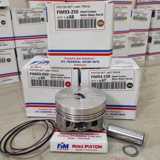 Promo Piston Kit FIM FIM93 Pin 16 Custome Dome Mentah 66 67 68 SatriaFU Diskon