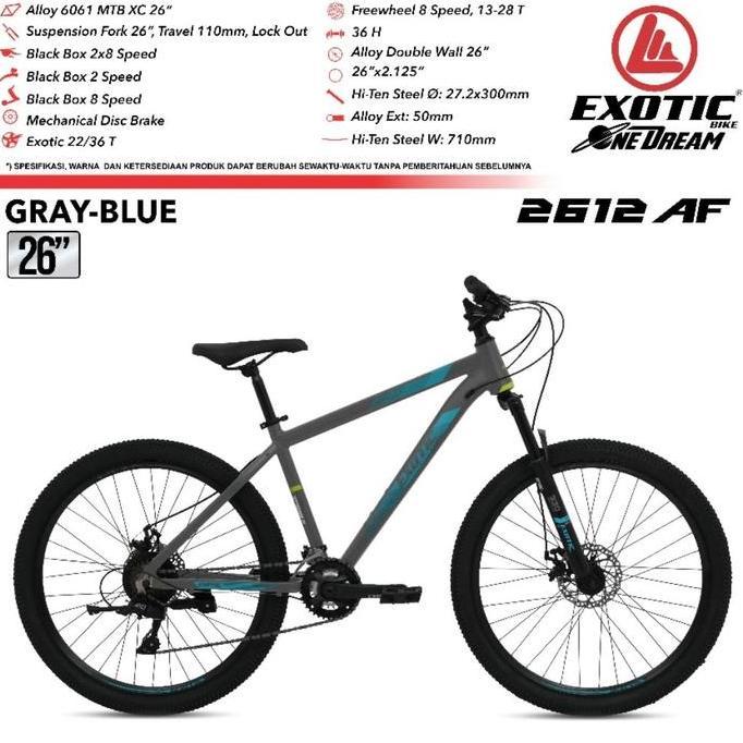 Terlaris Sepeda Gunung Mtb Exotic 2612 Af 2X8Sp 27,5 26 Alloy