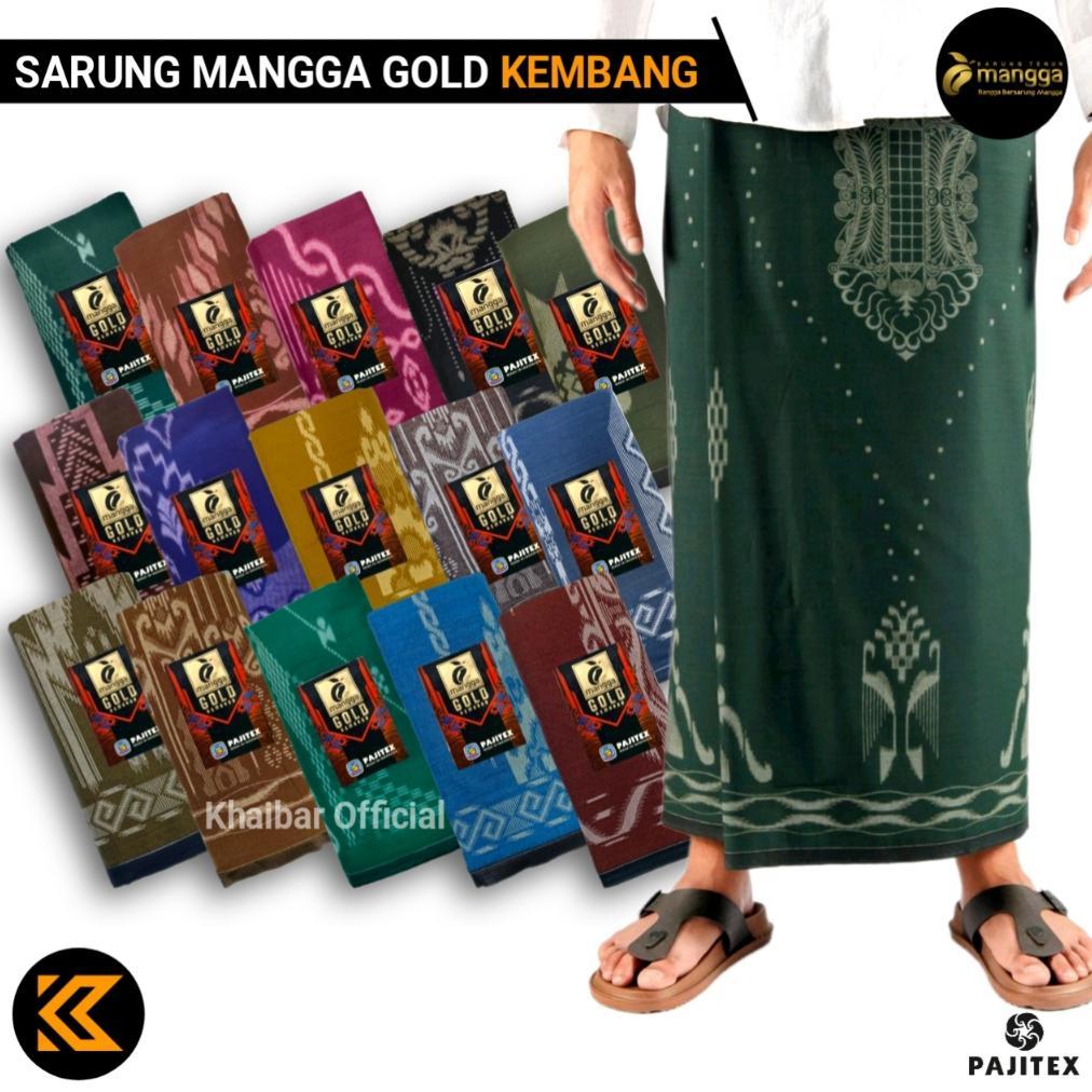 Berkualitas Sarung Tenun Mangga Gold Kembang Dewasa Sarung Hitam Motif Kembang Cap Mangga Sarung Pri