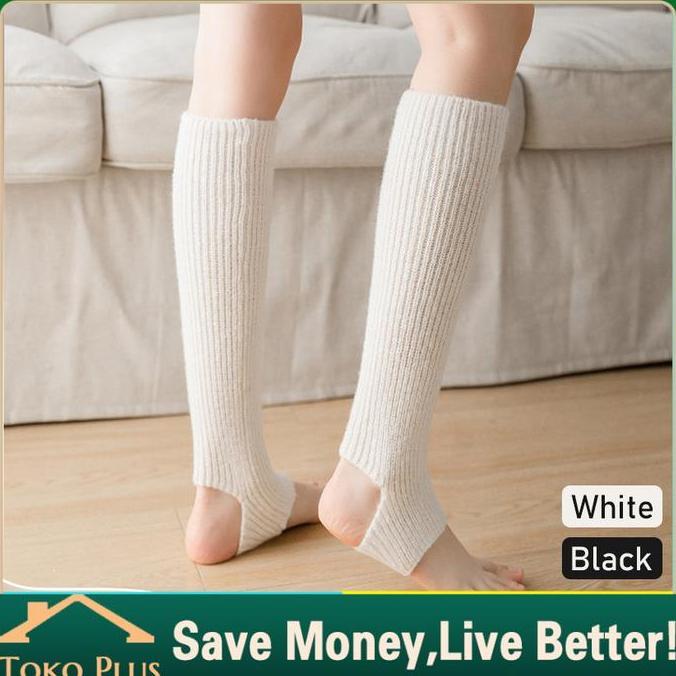 QWEKLY White & Black Kaos Kaki Panjang Lolita Sock Kaos Kaki Leg Warmer Lolita Gothic Penghangat Kak