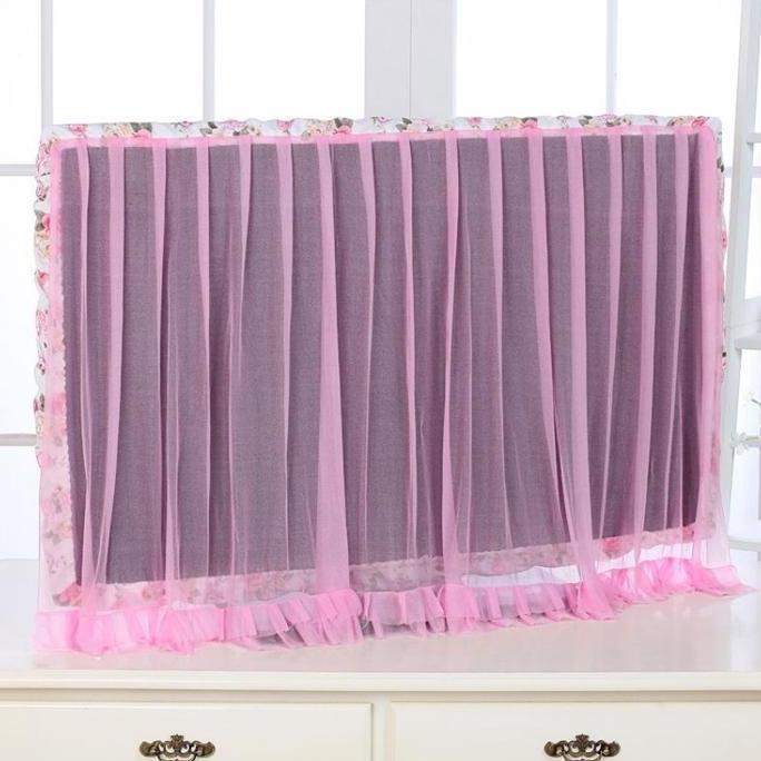 AKARAY 32"-48"  Sarung Penutup Tv Led Cover Tv Bahan Kain Lembut Elastis Renda Anti Debu