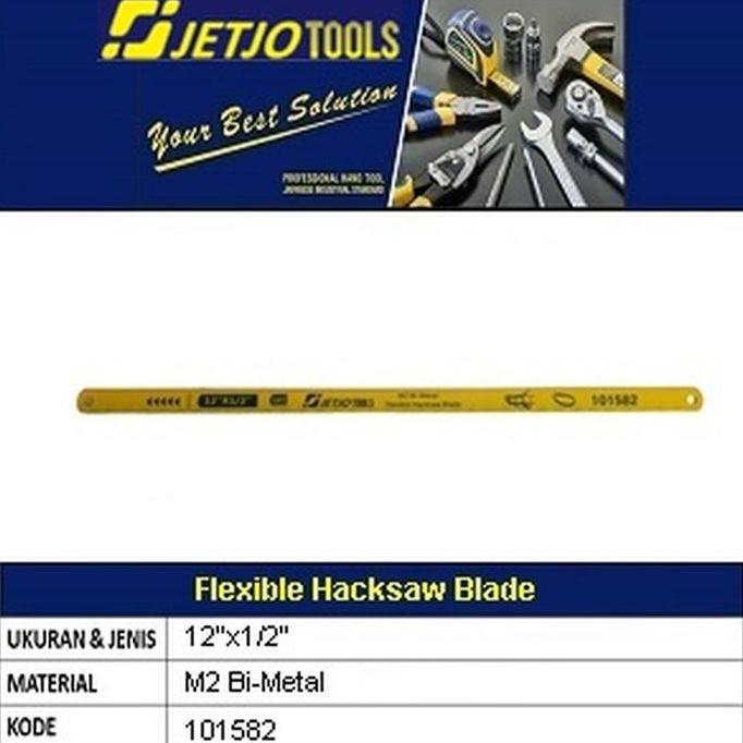 Gergaji Besi 12"X1/2" 18T Jetjo Tools Hacksaw Blade Bimetal  Mata Gergaji 18 Tooth Bi-Metal Hacksaw 