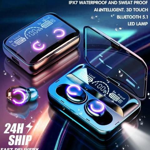 F9 Headset Bluetooth 5.0 Earphone Wireless TWS 9D Stereo Sentuhan