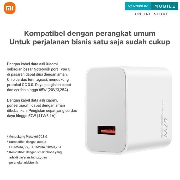 Xiaomi 67W USB Charger Turbo Charge Fast Charging Batok Kepala 67 Watt