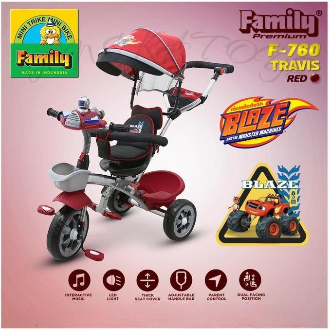Wxyg- Sepeda Roda Tiga Anak Family Travis F760 Dengan Mainan N Musik Lampu Ban Eva