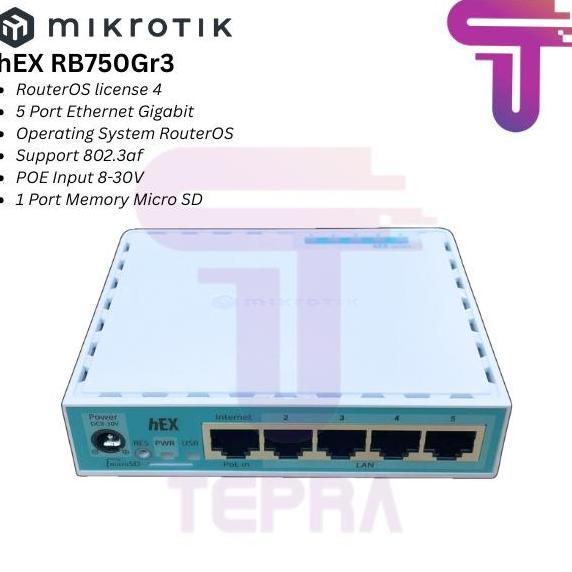 Wkprojec- Mikrotik Rb750Gr3 Hex / Rb750Gr3 Hex Router Mikrotik