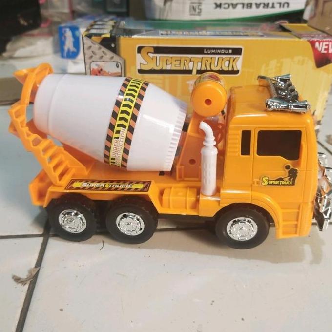 Wxyg- Mainan Anak Truk Konstruksi Molen Mixer Bump And Go Set Hadiah Baterai Lampu Mobil Control