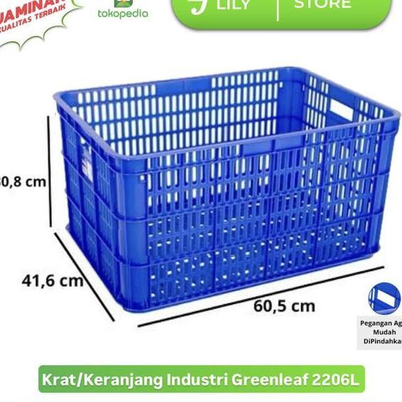Keranjang Krat Industri Berlubang Serbaguna Greenleaf 2206L