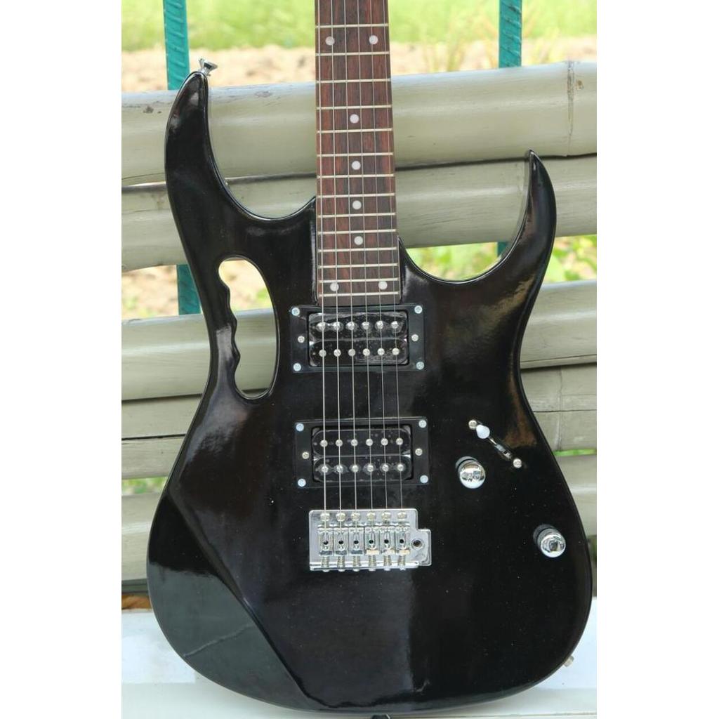 Altwill- Gitar Listrik Ibanez Jem Hitam Bonus Tas Gitar , Handle , Kabel Jak