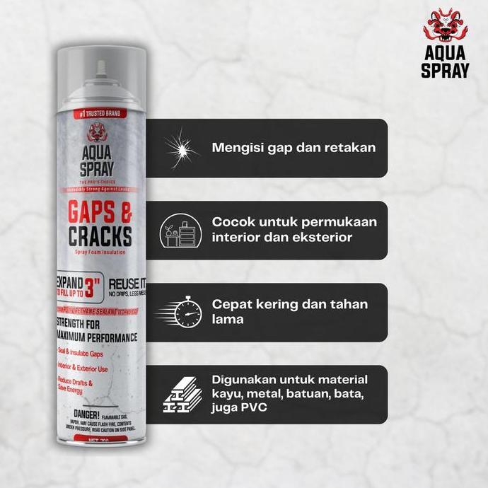 Waare- Aqua Spray - Paket Bundling - Seal Spray Penambal Bocor Dan Gaps Foam Penutup Lubang