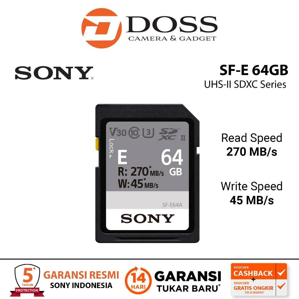 Sony SF-E 64GB Series UHS-II SDXC Memory Card SF 64GB UHS II