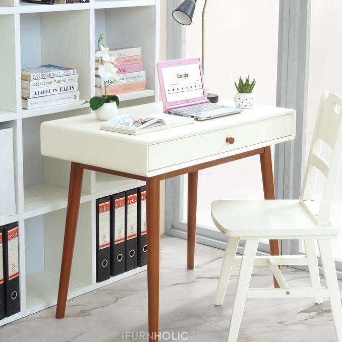 Terlaris Ifurnholic Jimmy Desk | Meja Belajar Laci Aesthetic | Meja Kamar Dan Konsol Minimalis | Fur