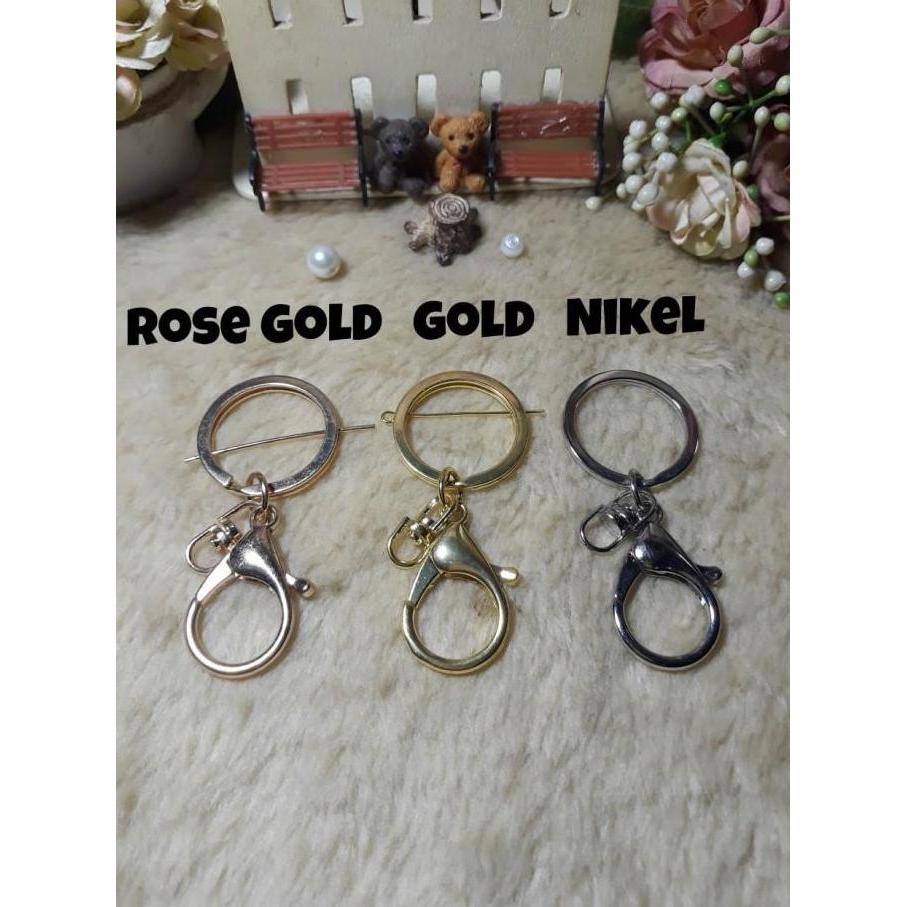 Bahan Ring Gantungan Kunci + Kokot Udang/ Ring 8 (Gold)