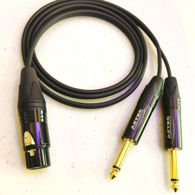 Promo kabel xlr female to 2 Jack mono 1 meter kabel Mogami 2947 original Jepang Diskon