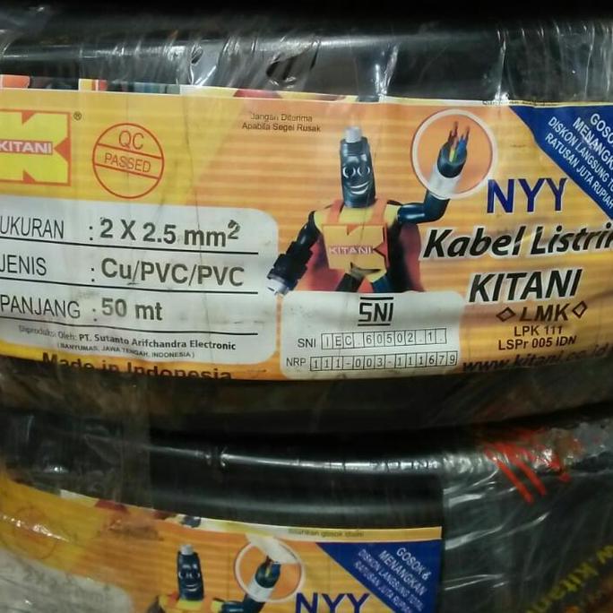 HARGA DISC - Kabel 2x2,5 mm NYY Kitani Original kabel listrik kabel tunggal