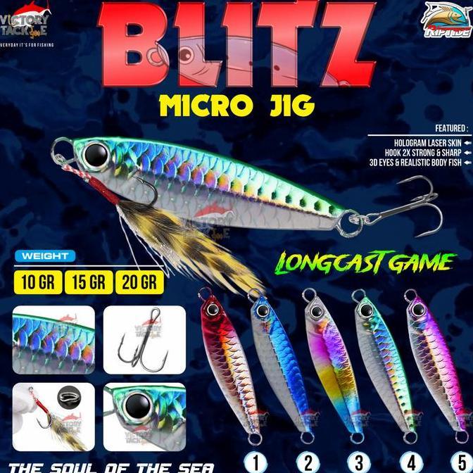 RIPTIDE BLITZ KOIKA GEN2 MICRO JIG ASSIST HOOK BULU TREBLE BERAT 10 15 20 GRAM