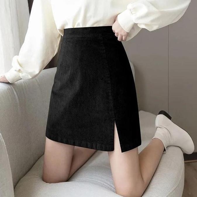 Newlan DQ011 Corduroy Velvet Skirt/Korean Women Skirt/Rok Pendek/Rok Beludru/Rok Velvet Alice Skirt/
