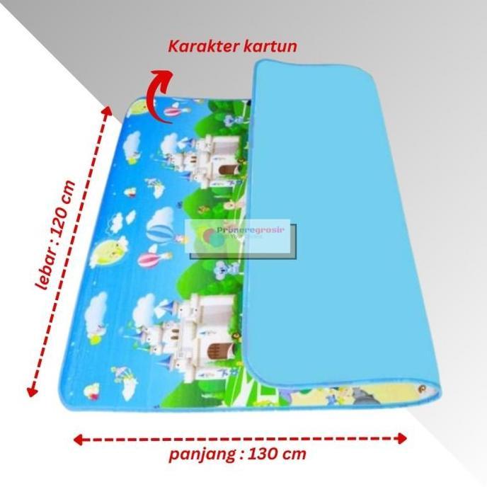 Tikar Tiker Lipat Piknik Plastik Lantai Spon Ukuran 130x120 cm Murah